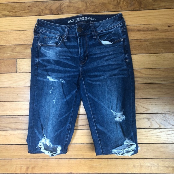 American Eagle distressed ripped super stretch x skinny jeans 2 regular - Picture 4 of 9